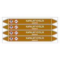 Značení potrubí, kapalný kyslík,4 ks, 250 × 26 mm